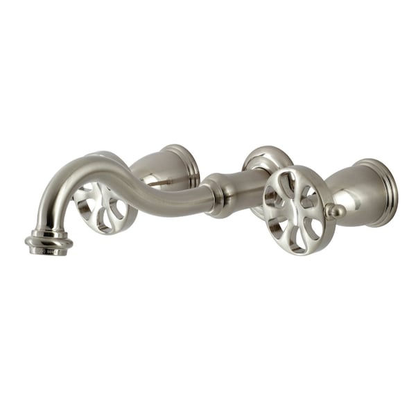 Kingston Brass KS3128RX Two-Handle Wall Mount Bathroom Faucet, Brushed Nickel KS3128RX - main